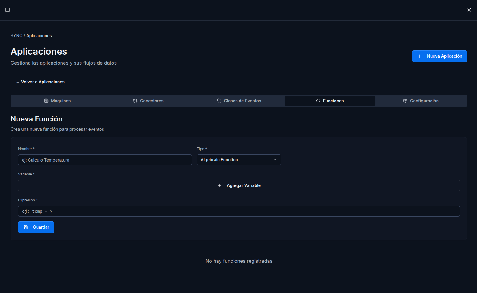 Página de Funciones